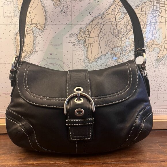 Vintage Y2K Coach Black Leather Soho Shoulder Bag - Picture 3 of 16
